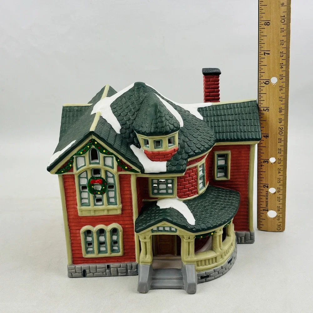 Copperfield Keepsake Porcelain‎ Lighted House Christmas Village Victorian Red